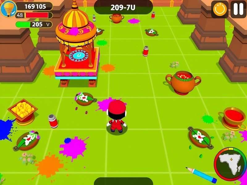 Holi Merry Escape level progression and character customization